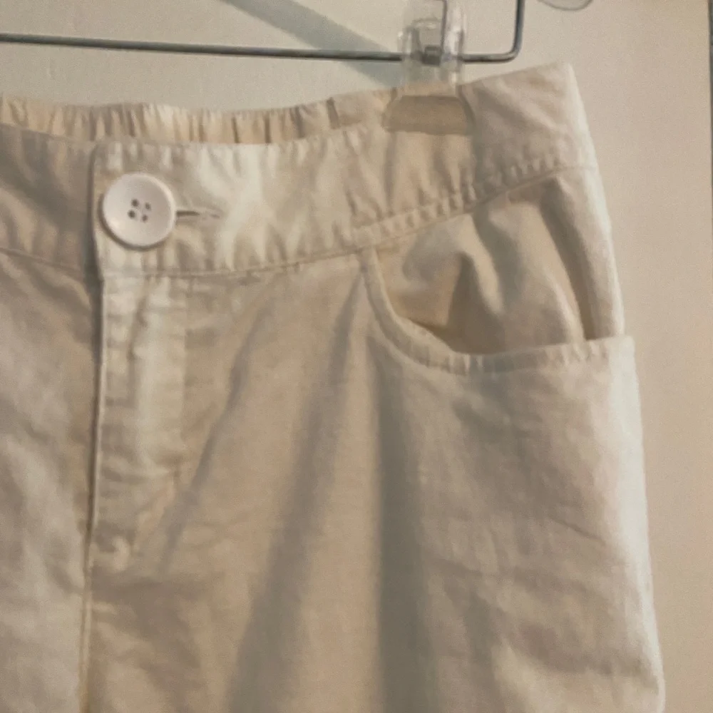 Tulle Anthropologie Crop Cotton Linen Low Rise Wide-Leg Pants White Size 6